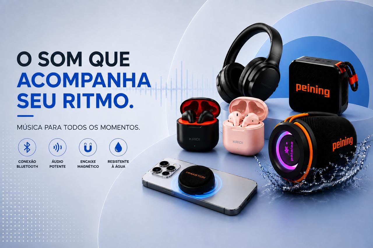 Audio, Fones e Caixas Som Portátil
