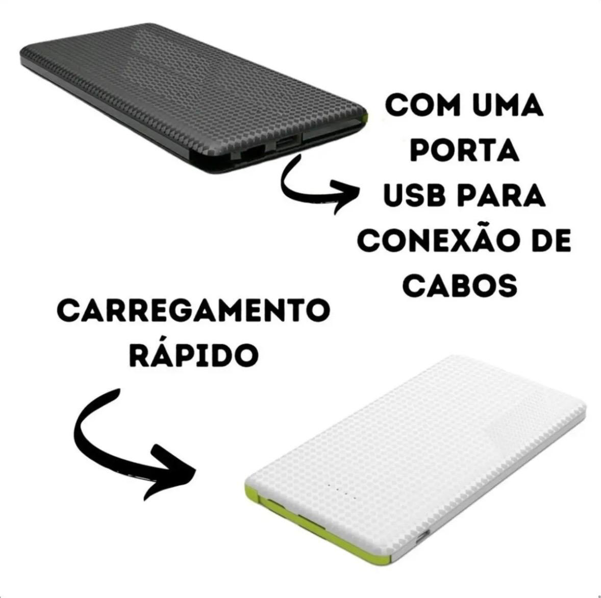 Carregador Portatil Power Bank Pincn 10000mah Usb Tipo-C e IOS
