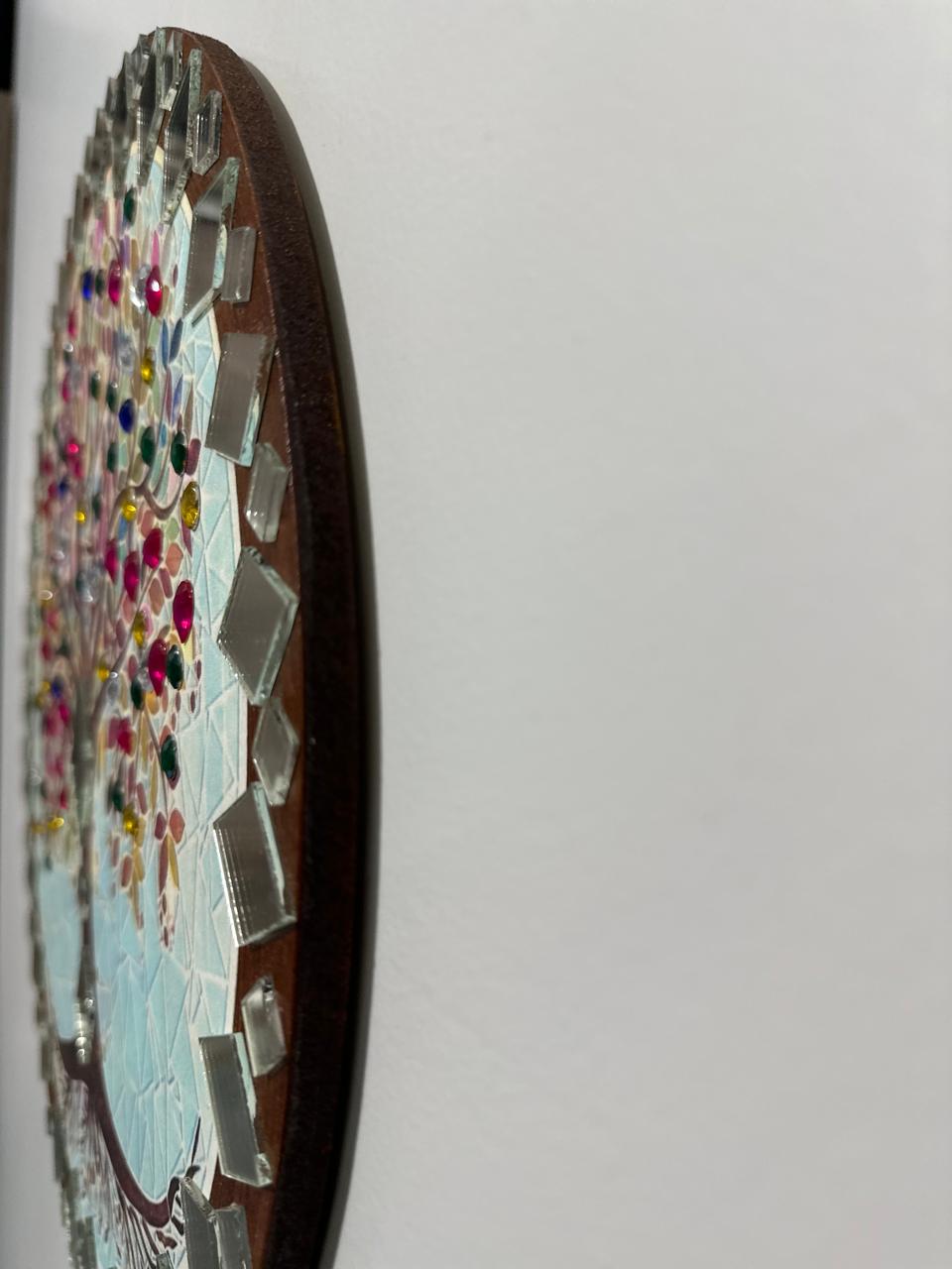 Mandala Arvore Da Vida C/ Strass E Espelhos 40 Cm