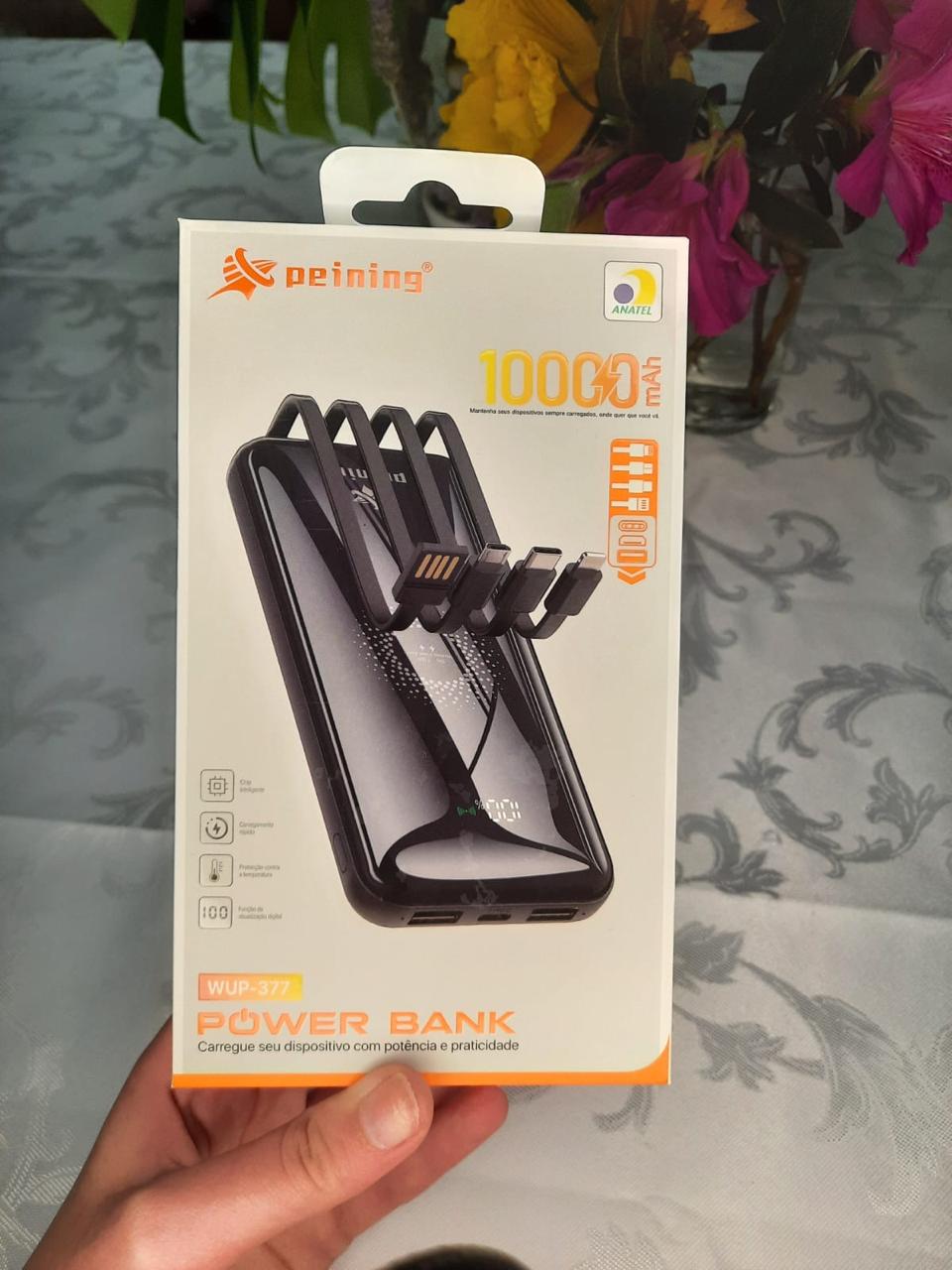 Power Bank Potência e Carga Rápida Peining Compatibilidade Universal Wup-377 10000mah Multicarregamento